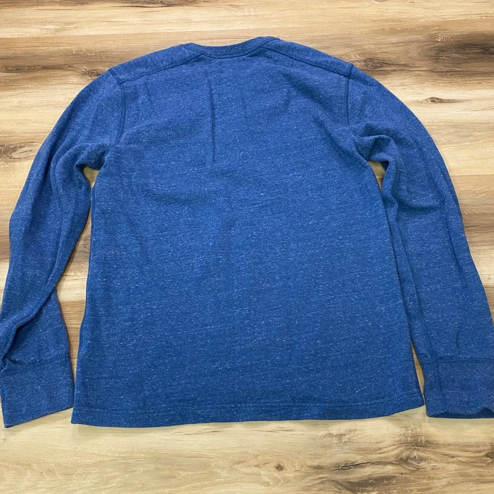 J. Crew Henley Shirt Size M Long Sleeve Lighweight Sweater Casual Blue Heathered